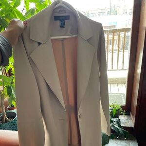 Faux Suede Long Fall Jacket - Size Small